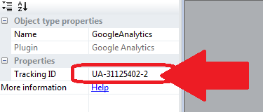 Google Analytics Object's Tracking ID